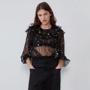 Zara Sheer Floral Shirt